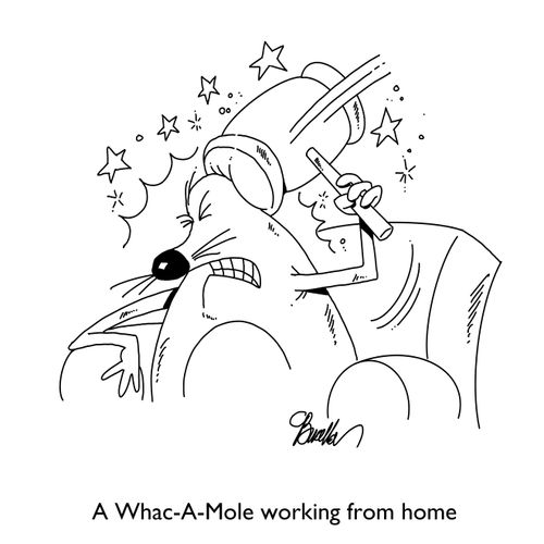 A Whac-A-Mole working from home
