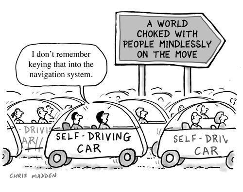 A world choked with people mindlessly on the move