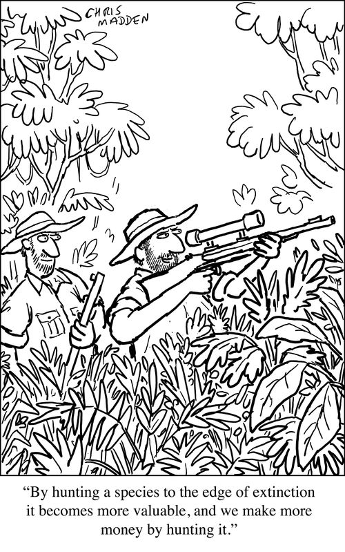 "By hunting a species to the edge of extinction it becomes more valuable, and we make more money by hunting it."