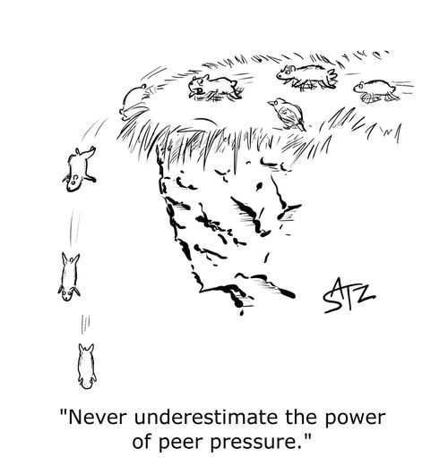 "Never underestimate the power of peer pressure."