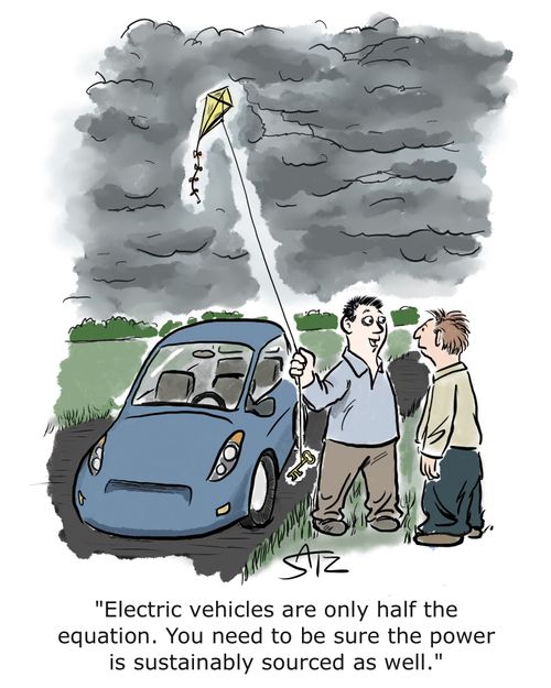 "Electric vehicles are only half the equation. You need to be sure the power is sustainably sourced as well."