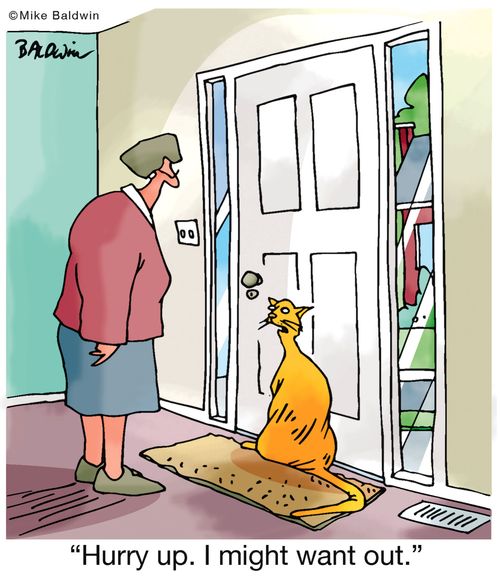 "Hurry up. I might want out."