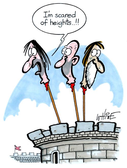 "I'm scared of heights. . ! !"
