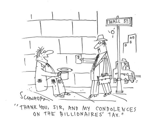 "Thank you, sir, and my condolences on the billionaires' tax."