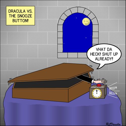 Dracula vs the snooz bitton!