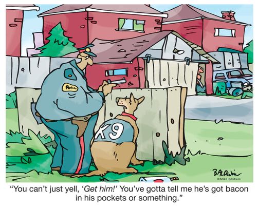 "You can't just yell, 'Get him!' You've gotta tell me he's got bacon in his pockets or something."