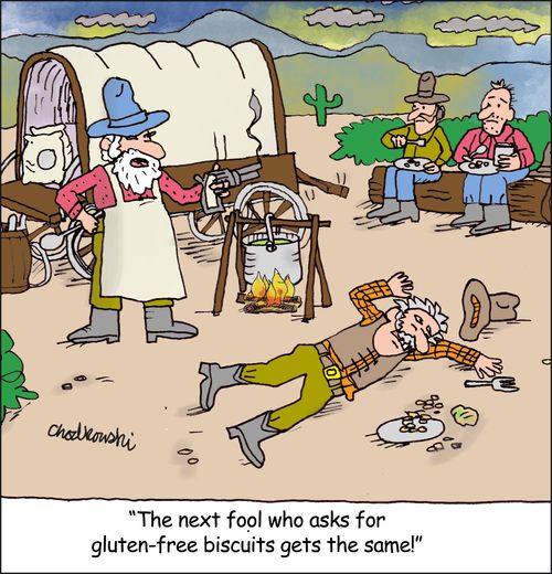 "The next fool who asks for gluten-free biscuits gets the same!"