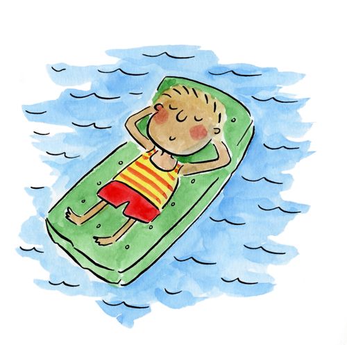 Relaxing in the pool