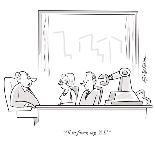 "All in favor, say, 'A.I.'."