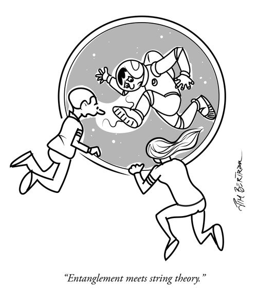"Entanglement meets string theory."