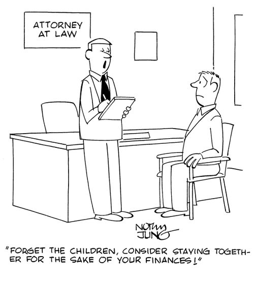 "Forget the children, consider staying together for the sake of your finances!"