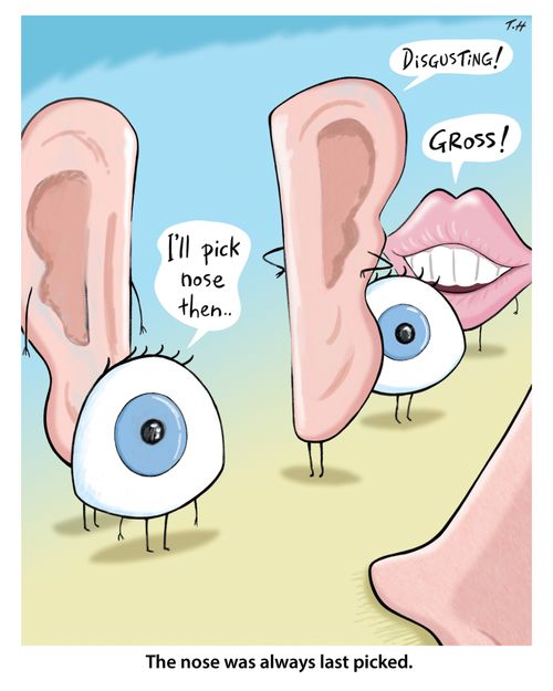 Those nose was always last picked.