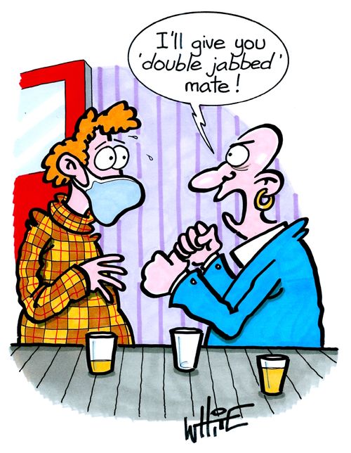 "I'll give you 'doubled jabbed' mate!"