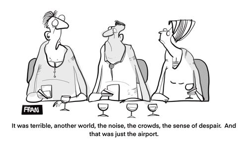 "It was errible, another world, the noise, the crowds, the sense of despair. And that was just the airport."