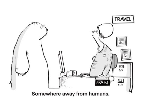 "Somewhere away from humans."