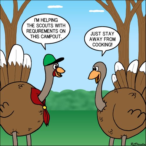"I'm helping the scouts with requirements on this campout."