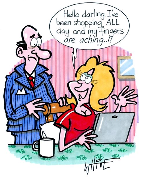 "Hello darling. I've been shopping ALL day and my fingers are aching..!!"