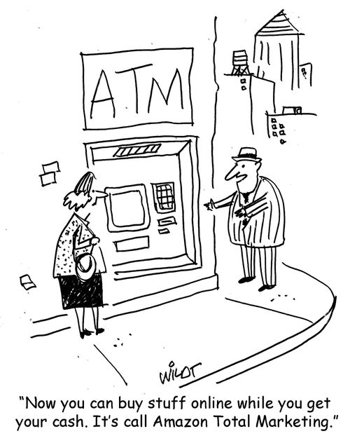 "Now you can buy stuff online while you get your cash. It's called Amazon total Marketing."