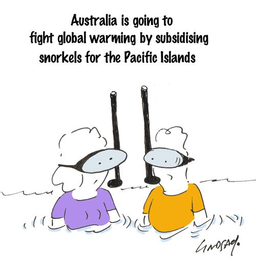Australia is going to fight global warming by subsidising snorkels for the Pacific Islands