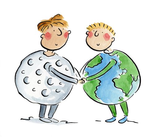 Moon and Earth