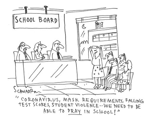 "Coronavirus, masks requirements, falling test scores, student violence - we need to be able to pray in school!"