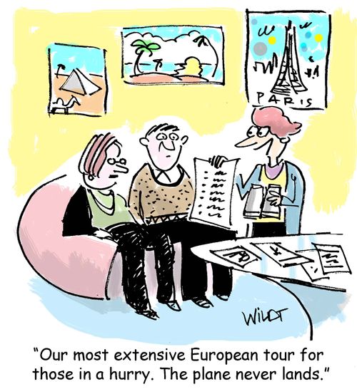 "Our most extensive European tour for those in a hurry. The plane never lands."