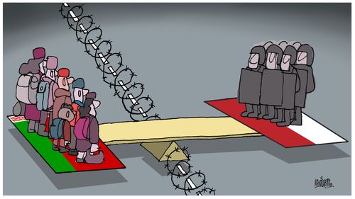 Conflict on the border between Poland and Belarus