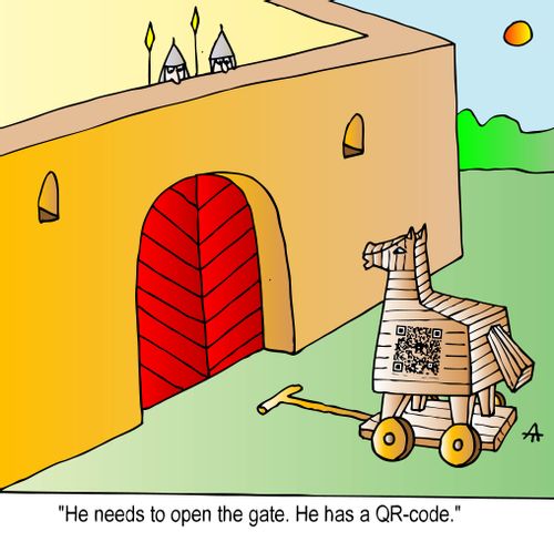 "He needs to open the gate. He has a QR-code."