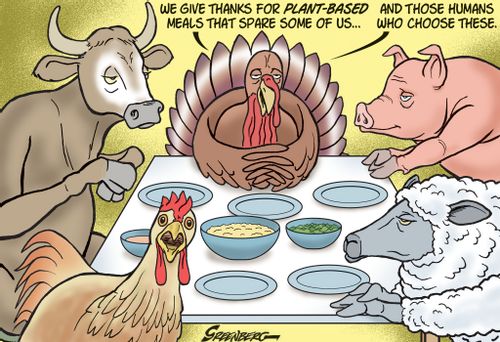 "We give thanks for plant-based meals that spare some of us. . . and those humans who choose these."