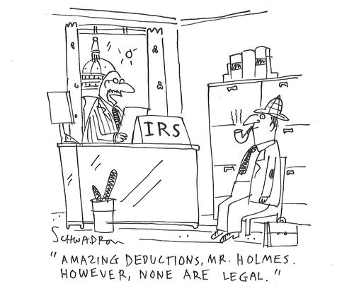 "Amazing deductions, Mr. Holmes. However, none are legal."