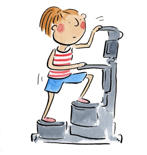 Exercising on a stair machine