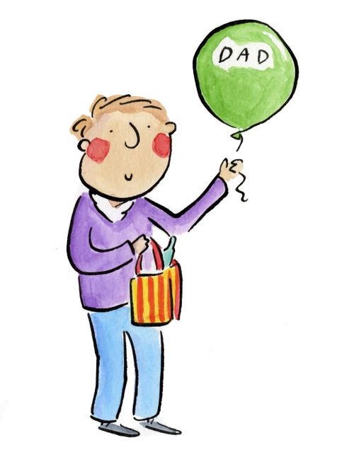A balloon that says 'Dad'