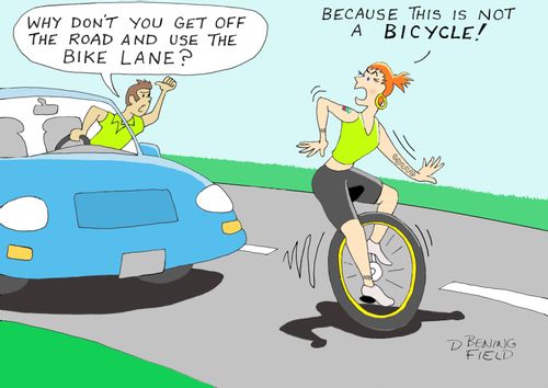 "Why don't you get off the road and use the bike lane?"