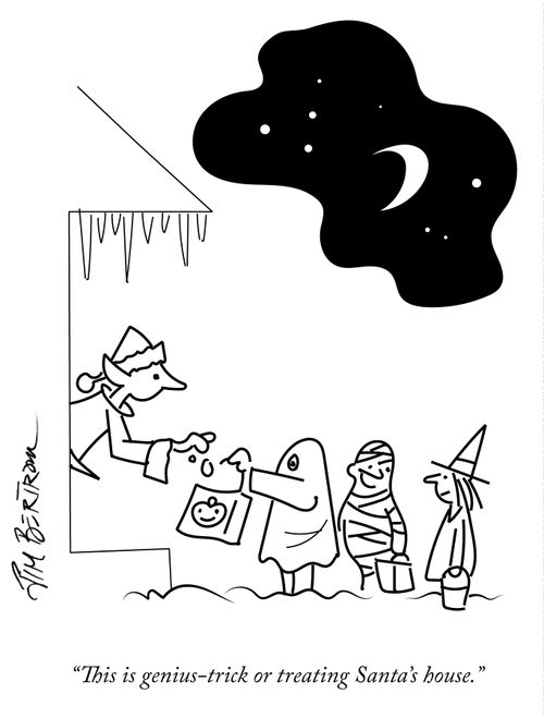 "This is genius – trick or treating Santa's house."