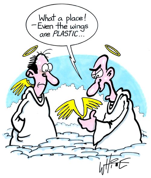 "What a place! - Even the wings are plastic. . ."
