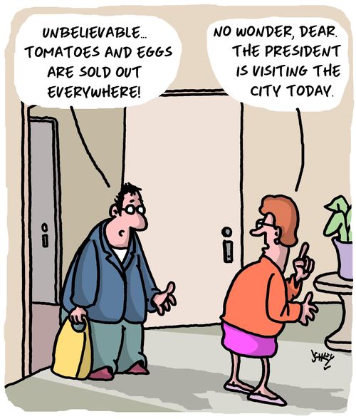 "Unbelievable. . . Tomatoes and eggs are sold out everywhere!"