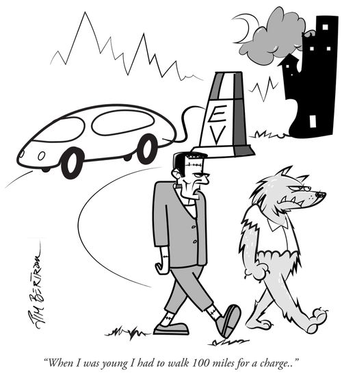 "When I was young I had to walk 100 miles for a charge. . ."