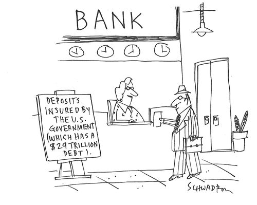 Deposits Insured By The U.S. Government (which has a $29 Trillion Debt).