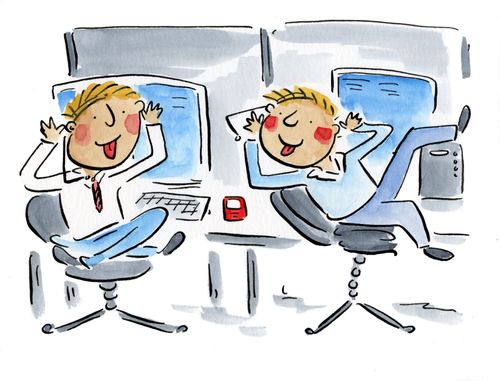 Childish office workers
