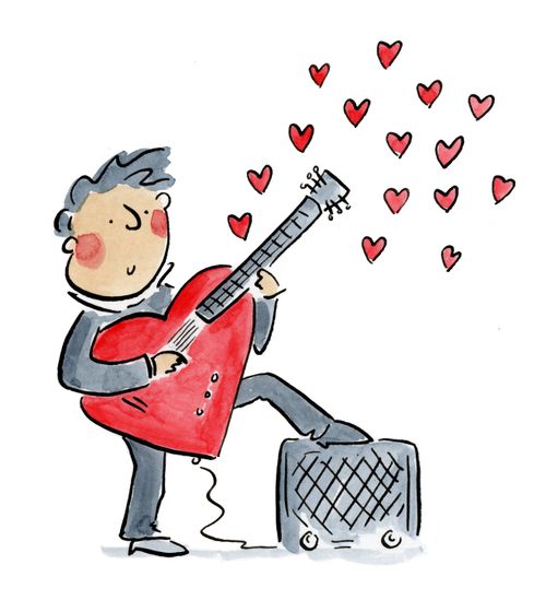 Heart-shaped guitar 