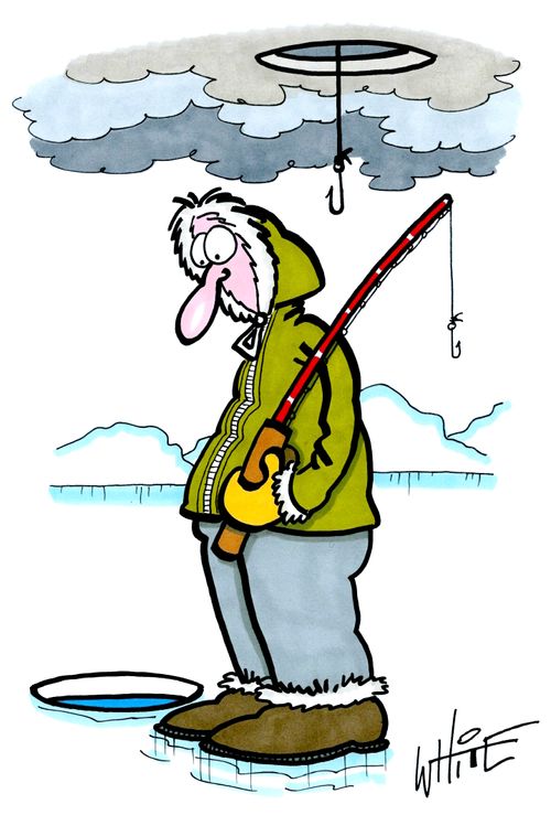 Ice Fishing Role Reversal