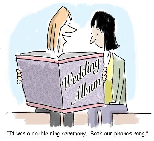 "It was a double ring ceremony. Both our phones rang."