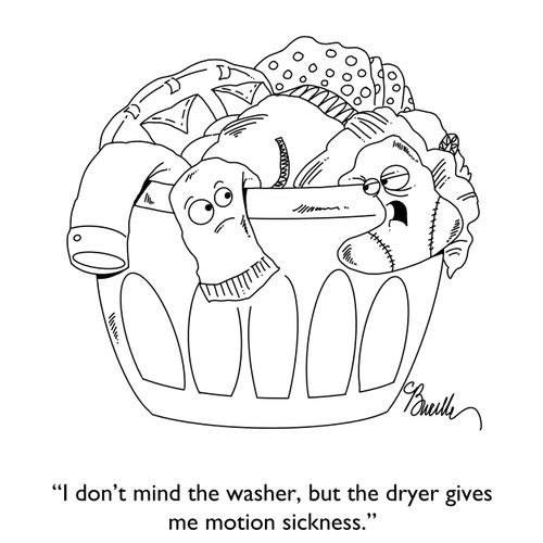 "I don't mind the washer, but the dryer gives me motion sickness."