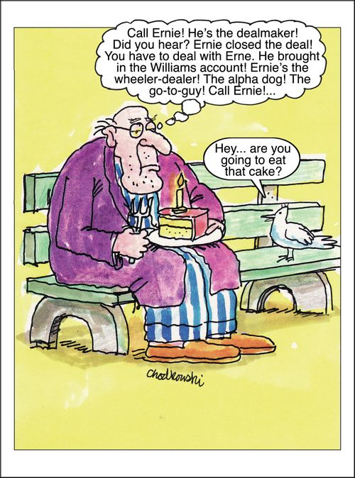 "Call Ernie! He's the dealmaker! Did you hear? Ernie closed the deal. . ."