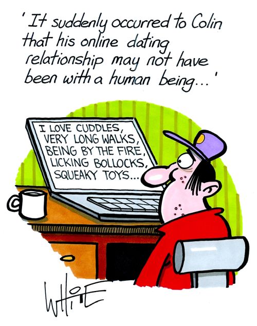 "It suddenly occurred to Colin that his online dating relationship may not have been with a human being. . ."