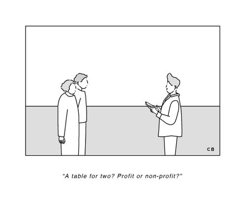 "A table for two? Profit or non-profit?"