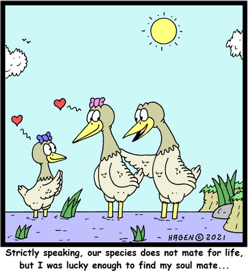 "Strictly speaking, our species does not mate for life, but I was lucky enough to find my soul mate. . ."