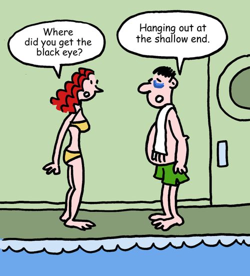 "Hanging out at the shallow end."