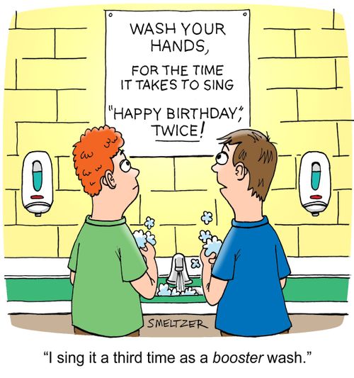 "I sing it a third time as a booster wash."