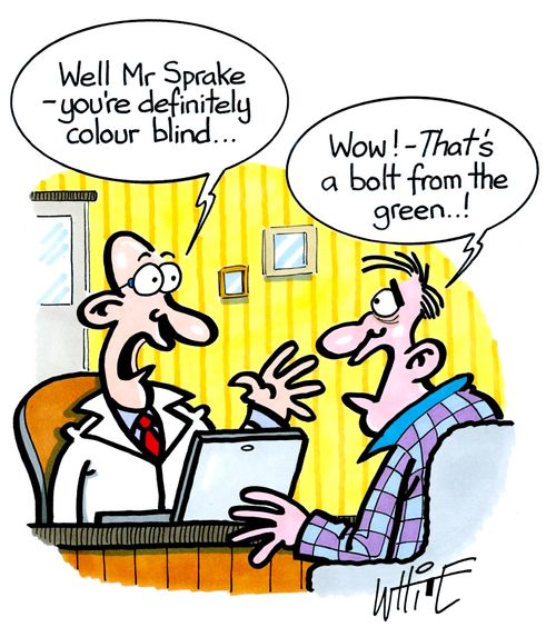 "Well Mr Sprake - you're definitely colour blind..."